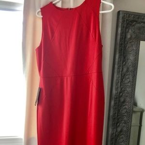 Office Dress, Coral/Orange Red, Above Knee (New)
